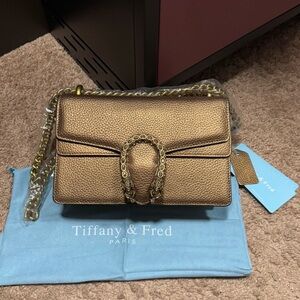 Tiffany & Fred Crystal Dragon Crossbody/ Shoulder Bag in color Bronze